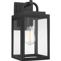 Progress Lighting 1 Light Black with Clear Glass Outdoor Grandbury Medium Wall Light Fixture