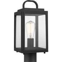 Progress Lighting 1 Light Black with Clear Glass Outdoor Grandbury Post Top Light Fixture