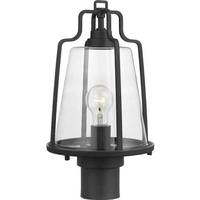 Progress Lighting 1 Light Black with Clear Glass Outdoor Benton Harbor Post Top Light Fixture