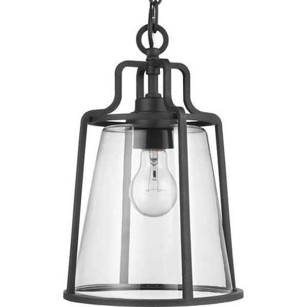 1 Light Black with Clear Glass DURASHIELD Hanging Lantern Light Fixture