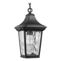 Progress Lighting 1 Light Black with Clear Water Glass Hanging Light Fixture