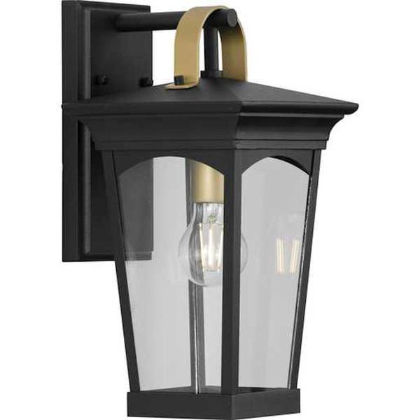 1 Light Black with Clear Glass Chatsworth Small Wall Light Fixture