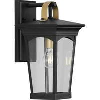 Progress Lighting 1 Light Black with Clear Glass Chatsworth Small Wall Light Fixture