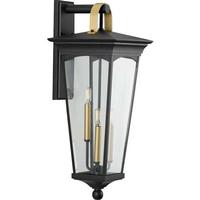 Progress Lighting 3 Light Black with Clear Glass Chatsworth Large Wall Light Fixture