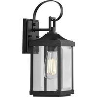 Progress Lighting 1 Light Black with Clear Beveled Glass Gibbes Street Wall Light Fixture