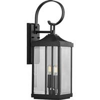 Progress Lighting 2 Light Black with Clear Beveled Glass Medium Gibbes Street Wall Light Fixture