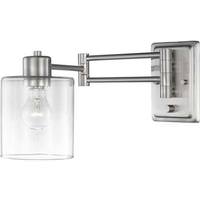 Progress Lighting 1 Light 120 volt Brushed Nickel Vanity Clear Glass Swing Arm Light Fixture