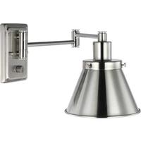 Progress Lighting 1 Light 120 volt Brushed Nickel Shade Swing Arm Light Fixture
