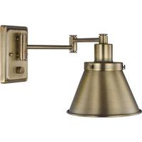 Progress Lighting 1 Light 120 volt Vintage Brass Steel Shade Swing Arm Light Fixture
