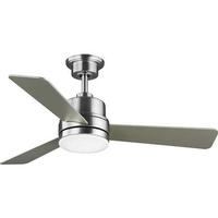 Progress Lighting 44" Brushed Nickel 3 Silver Blade Remote Control LED Ceiling Fan