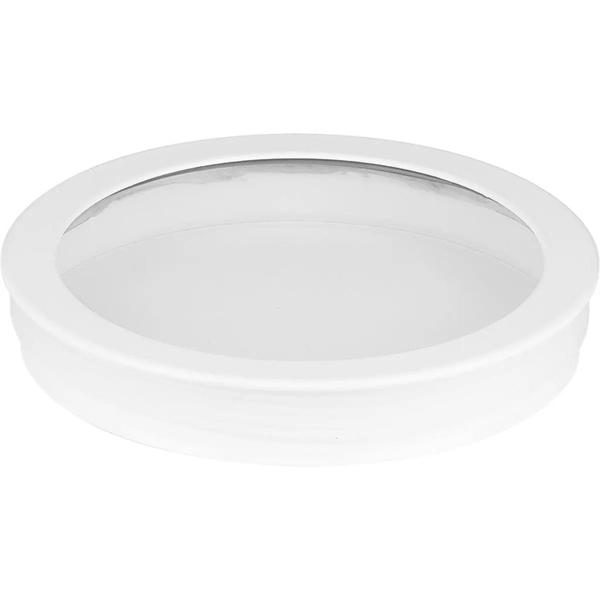 5" Round Clear Lens White Finish Cylinder Cover