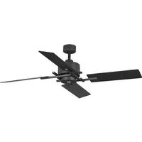 Progress Lighting 56" Graphite 4 Grey Weathered Wood/Graphite Blade Remote Control Indoor Ceiling Fan