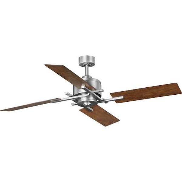 56" Antique Nickel 4 Classic Walnut/Driftwood Blade Remote Control Indoor Ceiling Fan