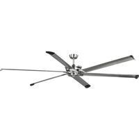Progress Lighting 96" Brushed Nickel 6 Blade Indoor/Outdoor Commercial Ceiling Fan