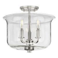 Progress Lighting 3 Light Brushed Nickel Lightly Seeded Clear Glass Ceiling Light Fixture