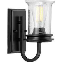 Progress Lighting 1 Light 120 volt Matte Black Vanity Clear Seeded Glass Light Fixture