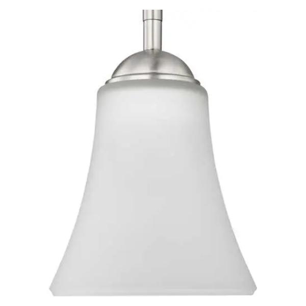 1 Light Brushed Nickel Etched Glass Shade Pendant Light Fixture