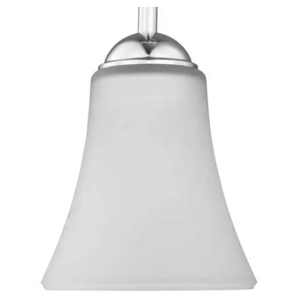 1 Light Polished Chrome Etched Glass Shade Pendant Light Fixture