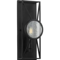 Progress Lighting 1 Light Black Clear Seeded Glass Farmhouse Style Light Fixture