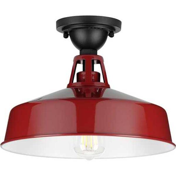 1 Light Red Semi-Flush Mount Cedar Springs Wall Light Fixture