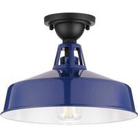 View 1 Light Navy Semi-Flush Mount Cedar Springs Wall Light Fixture