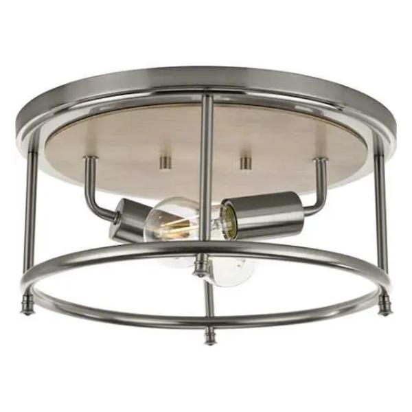 2 Light 120 volt Brushed Nickel Ceiling Light Fixture