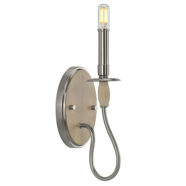 1 Light 120 volt Brushed Nickel Wooden Accents Coastal Style Light Fixture