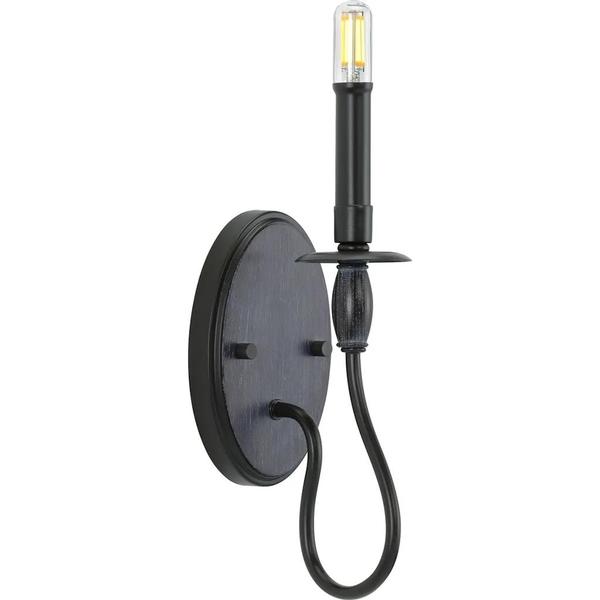 1 Light 120 volt Black Wooden Accents Coastal Style Light Fixture