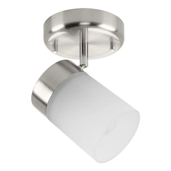 1 Light Brushed Nickel Etched Cylindrical Glass Shade Ridgecrest Collection Directional Light Fixture