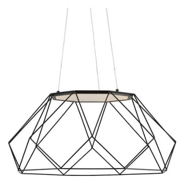 1 Light 38 watt 3000K Natural White Matte Black Dimmable LED Chandelier