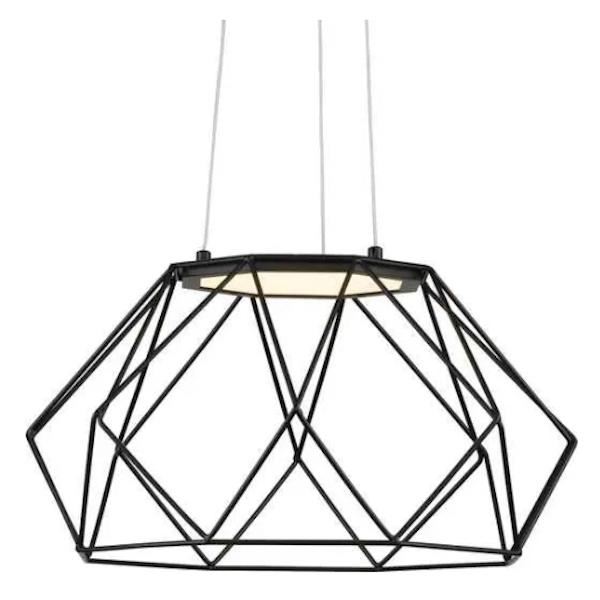 1 Light 28 watt 3000K Natural White Matte Black Dimmable LED Chandelier