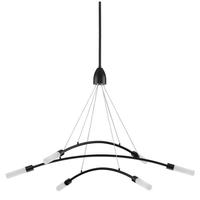 Progress Lighting 6 Light 25 watt 3000K Natural White Matte Black Frosted Acrylic Dimmable LED Chandelier
