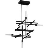Progress Lighting 6 Light 24 watt 3000K Natural White Matte Black Dimmable LED Chandelier