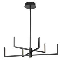 Progress Lighting 6 Light 25 watt 3000K Natural White Matte Black Dimmable LED Chandelier