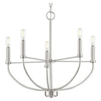 Progress Lighting 5 Light Brushed Nickel Traditional Style Chandelier Light Fixture