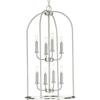 Progress Lighting 8 Light Brushed Nickel Farmhouse Style Leyden Collection Pendant Light Fixture