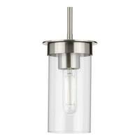 Progress Lighting 1 Light Brushed Nickel Clear Glass Shade Pendant Light Fixture