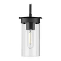 Progress Lighting 1 Light Matte Black Clear Glass Shade Pendant Light Fixture
