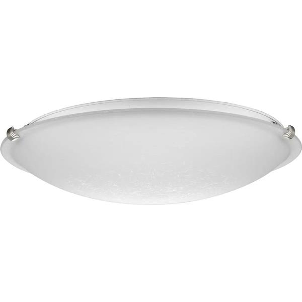 4 Light Brushed Nickel Finish Etched Linen Glass Ceiling Mount Light Fixture