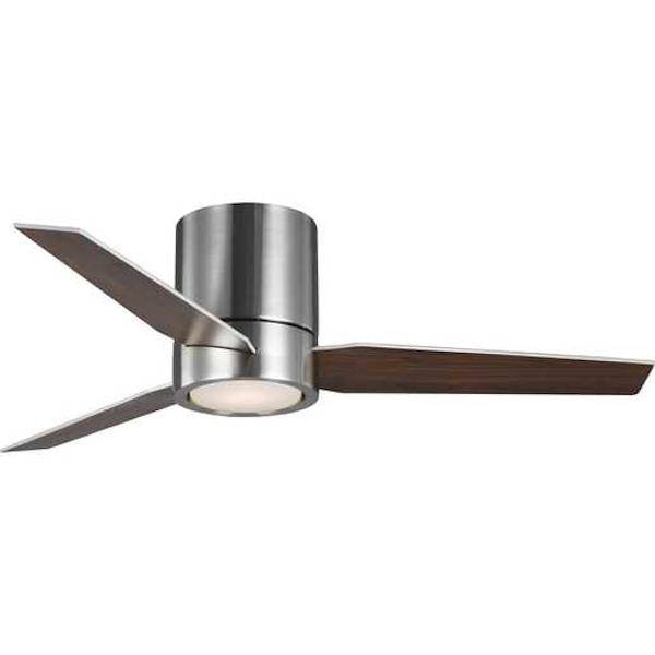 44" Brushed Nickel 3 Blade Indoor Remote Control LED Ceiling Fan