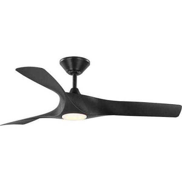 52" Black 3 Blade Remote Control LED Ceiling Fan
