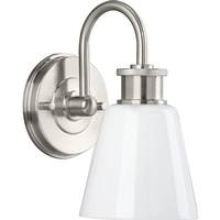 Progress Lighting 1 Light 120 volt Brushed Nickel Vanity Opal Glass Light Fixture
