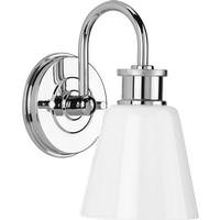 Progress Lighting 1 Light 120 volt Polished Chrome Vanity Opal Glass Light Fixture