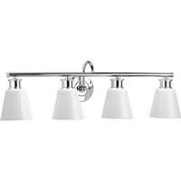 Progress Lighting 4 Light 120 volt Polished Chrome Vanity Opal Glass Light Fixture