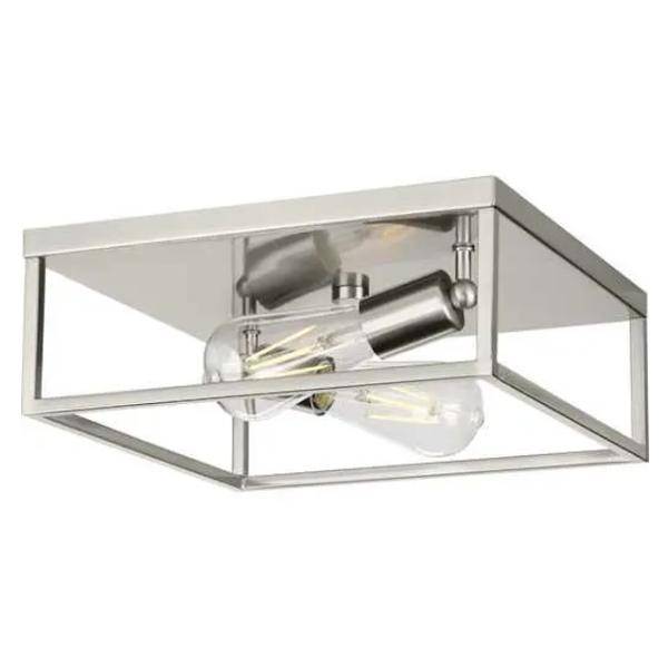 2 Light 120 volt Brushed Nickel Ceiling Light Fixture
