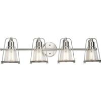 Progress Lighting 4 Light 120 volt Brushed Nickel Vanity Clear Seeded Glass Light Fixture