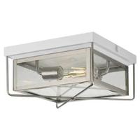 Progress Lighting 2 Light Stainless Steel with Clear Seeded Glass Light Fixture