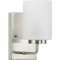 Progress Lighting 1 Light 120 volt Brushed Nickel Vanity Etched Glass Light Fixture