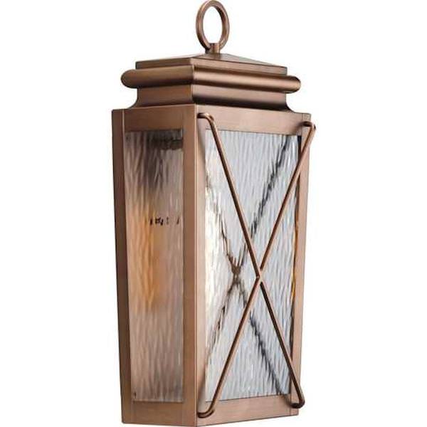 1 Light Antique Copper with Clear Water Glass Wall Light Fixture