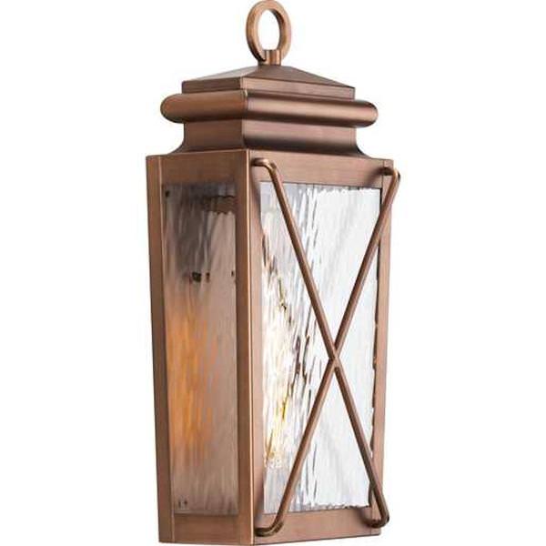 1 Light Antique Copper with Clear Water Glass Wall Light Fixture